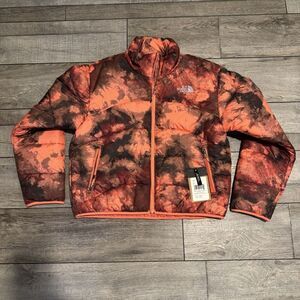 The North Face Orange and Black Puffer Jacket